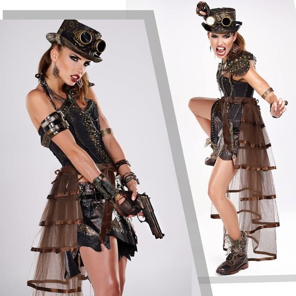 Steampunk Bustle Skirt Victorian Lace Tutu Costume for Women - Picture 4 of 6